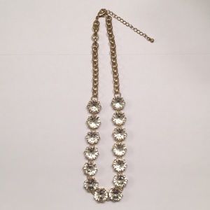 Gold toned necklace with rhinestones
